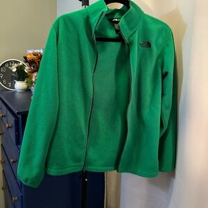 Boys North Face Green Black Jacket Size Lg 14/16